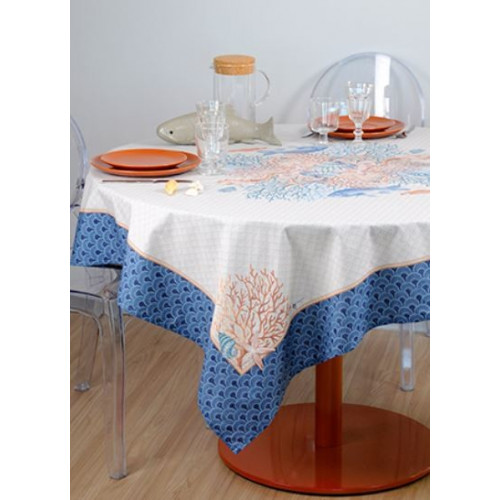 tablecloth beautiful coral  100% coton