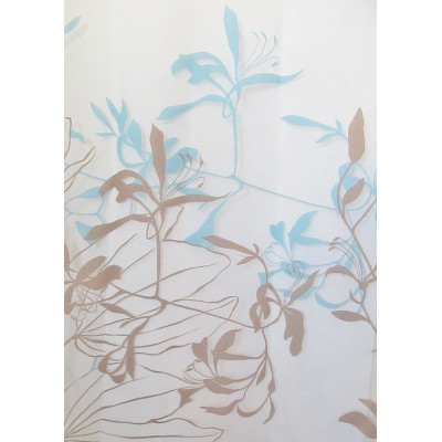 LYS blue printed sheer - 280 cm - 55% polyester 45% vscose - sold b the meter